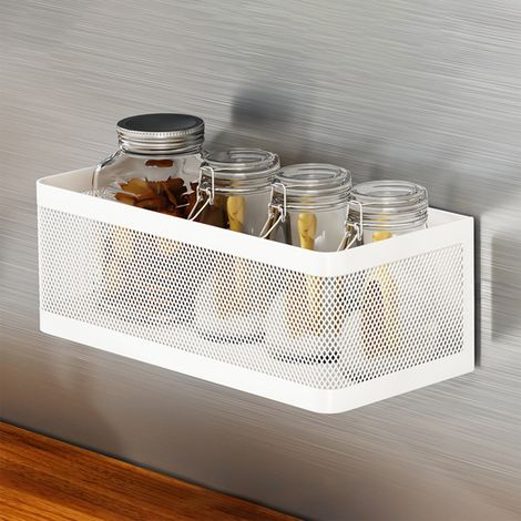 Große magnetische Aufbewahrungsbox, Kühlschrank-Organizer, platzsparende Küchentrennwand, belüftetes Hängeregal, Aufbewahrungsbox zur bohrfreien Montage (1/5)