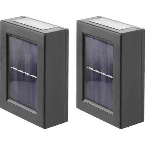 Appliques murales solaires extérieures Lot de 2 LED blanc froid, sans fil, étanches IP65, installation facile (1/5)