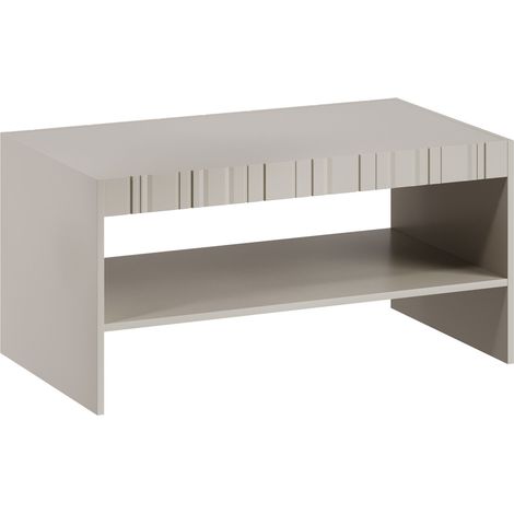 Mesa de centro Evavese 107, Beige, 50x57x100cm, Diámetro: 0, Aglomerado laminado, Angular