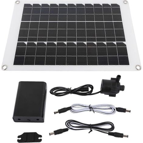 Pompe solaire pour fontaine, 20 W, alimentée par panneau, submersible, silencieuse, 12 V, convient aux bains d'oiseaux, bassins à poissons, jardins et systèmes hydroponiques. (1/5)