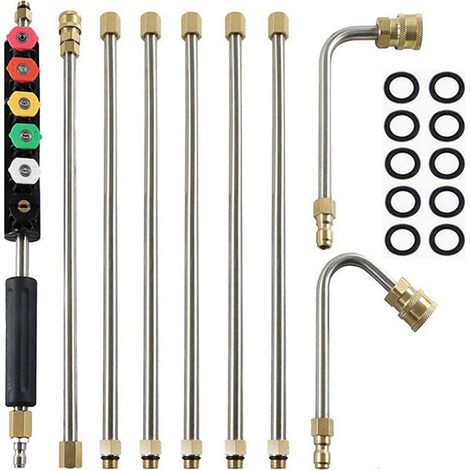 Bâtons d'extension pour nettoyeur - Outil de nettoyage à - de rechange télescopique - Pour buses de nettoyage de fenêtre - 40cm (1/5)