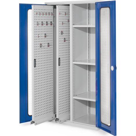 Kappes ®RasterPlan Vertikalschränke 1950x1000x600mm Modell 80 Sichtfenstertüren enzianblau