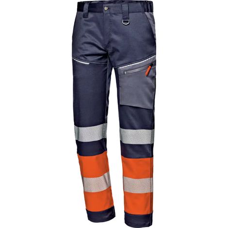 SIR SAFETY SYSTEM CONTRAST Pantalon de travail haute visibilité bleu orange Taille 52