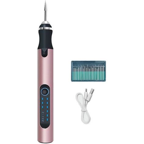 Elektrischer Gravierstift, effizientes wiederaufladbares Schleifset für Nagelkunst, Metallgravur-Werkzeugset für Heimwerker (Goldschleifset) (1/5)