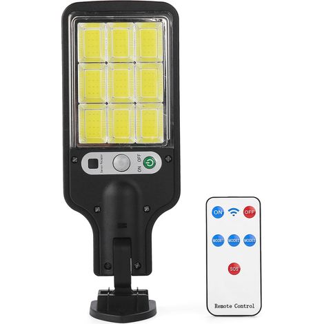 Potente lampada solare a LED con sensore di movimento e crepuscolare per giardino e vialetto. (1/5)