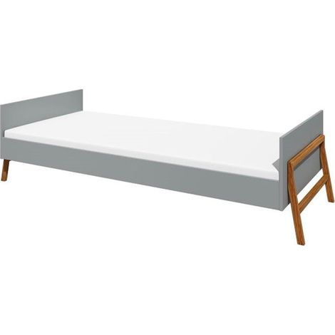 Lit 90x200 sommier inclus Bellamy Lotta Gris (1/3)