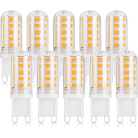 Ampoule LED G9 3W, Équiv. 30W, Blanc chaud 2700K, 410lm, Lot de 10 CRI 85, Non-dimmable, 230V, Économie d'énergie, Base en céramique, Culot G9 standard (1/5)