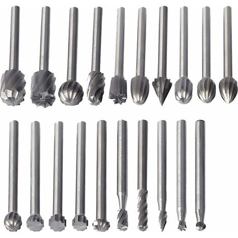 20 Stück Fräser, HSS-Bohrer Rotationsfräser Fräsaufsätze Holzfräser Zubehör Rotationswerkzeug 3mm Schaft Für Dremel