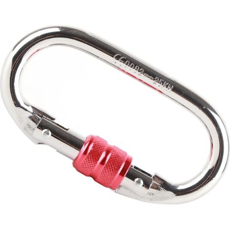 O-förmiger Schraubkarabiner 25 kN CC 0082, rotes Outdoor-Kletterwerkzeug (1/5)