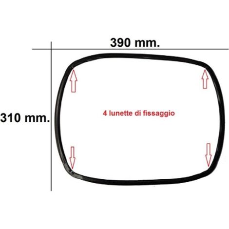 GUARNIZIONE PORTA SPORTELLO FORNO INCASSO ELBA DE LONGHI 39X31 4 LUNETTE