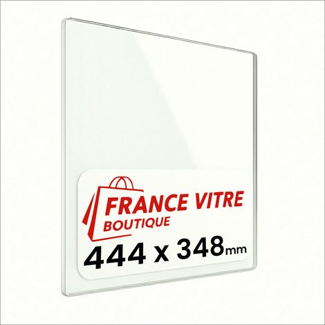 444 x 348 x 4 mm - Vitre de cheminée pour insert et poêle à bois - verre de rechange - France Vitre - jusqu'à 800°C - 348 x 444 x 4 mm