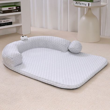 Weiche, U-förmige Kühlmatte für Hunde und Katzen – Auch für Katzen geeignet – Waschbares Sommerbett – Ergonomische Schlafmatte für Haustiere im Sommer – Blau – Ta (1/5)
