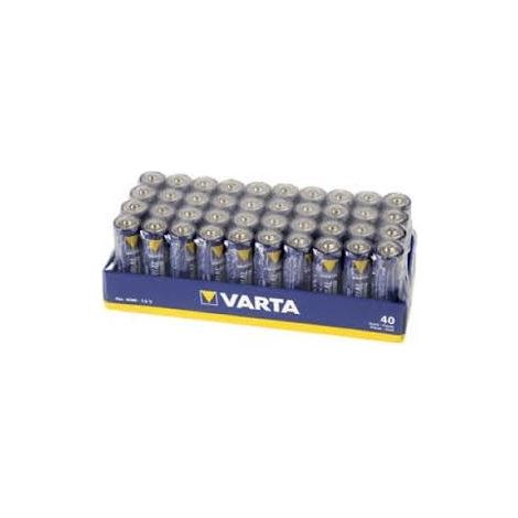 Pack de 40 piles alcalines AA LR06 1,5V – Alimentation durable pour applications professionnelles – Varta Industrial Pro (1/7)