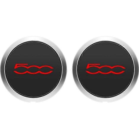 Lot de 2 enjoliveurs de 133 mm pour jantes 500, cache-moyeux centraux 68078419AC 68078421AC, cache-poussière 51884863, rouge (1/4)