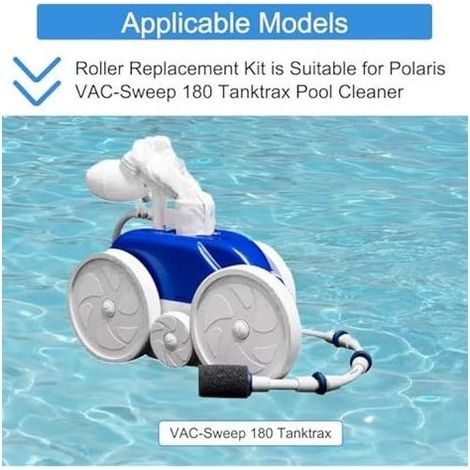 Pièces détachées Nettoyeur de Piscine 2 x C6 Grandes Roues 8 x C60 Roulement à Billes Pièces de Rechange pour Polaris 180 Tanktrax Robot Nettoyeur de Piscine à Pression Kit d'accessoires