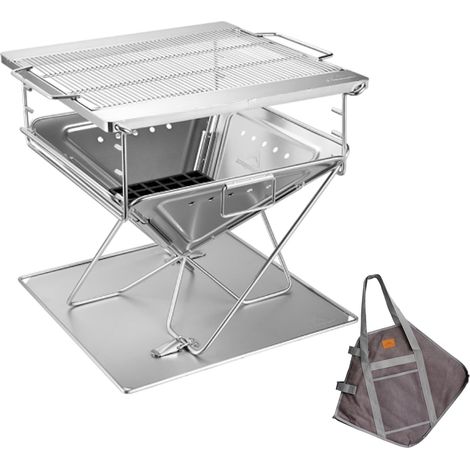 Barbecue Ă bois portable en acier inoxydable avec sac de transport 50,8 cm (1/5)