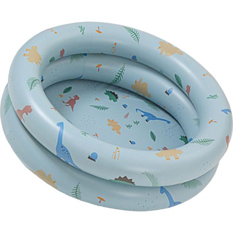 Piscine gonflable pour bébé, style rétro, piscine gonflable familiale, style mignon, piscine à eau épaisse, dinosaure bleu (1/5)