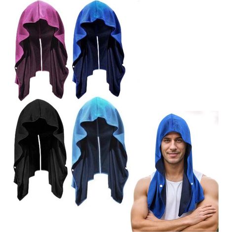 Confezione da quattro - Asciugamani rinfrescanti con cappuccio - Asciugamani rinfrescanti ad alta assorbenza e ad asciugatura rapida per collo e viso - Asciugamani con protezione solare - Fasce per ca