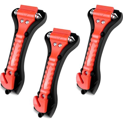 3 pezzi rompivetro, taglierina per cintura di sicurezza, martello rompivetro di emergenza per auto, rompivetro 2 in 1 per auto, taglierina per cintura di sicurezza di emergenza, accessori per auto, at (1/5)