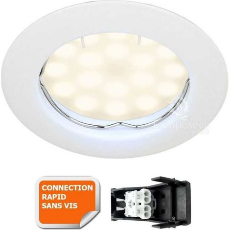 Lampesecoenergie – Spot encastrable LED GU10 230V 5W – Équivalence 50W halogène – Angle de diffusion 120° – Pour intérieur – Métal blanc (1/5)