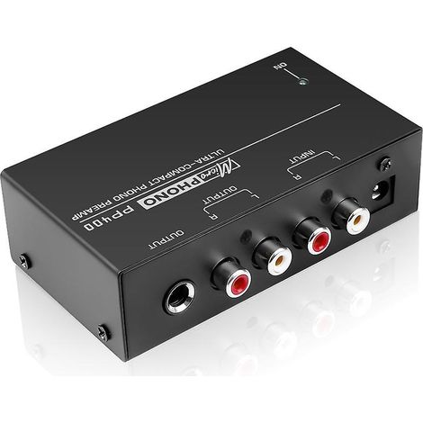 Preamplificatore phono ultracompatto con ingresso e uscita RCA, interfaccia TRS da 6,35 mm (1/4 di pollice), preamplificatore per giradischi PP400 (1/5)