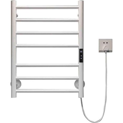 Electric towel warmer, 7-bar towel warmer, smart wall-mounted towel warmer for bathroom with electric heating and constant temperature (1/4)