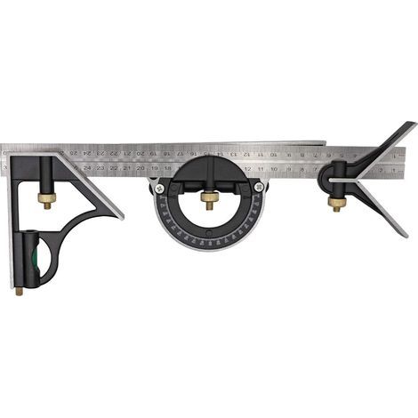 300 mm Kombinierter multifunktionaler verstellbarer Winkel, robustes Winkelmessgerät, Präzisionsset, Winkelmesser, Winkelmesser, Lineal, Schreinerwinkel (1/5)