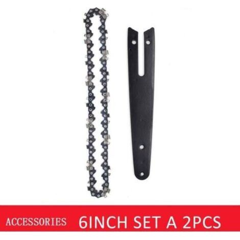 1 pièce de chaîne de 6 pouces, 1 jeu de guides pour mini scie électrique, accessoires de scie à chaîne durables (1/3)