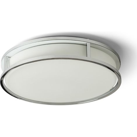 Plafoniera GRANDE LED 35 da soffitto vetro opalino/nero 230V LED 24W IP44 3000K