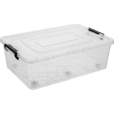ROBUSTE AUFBEWAHRUNGSBOX AUS KUNSTSTOFF 60X40X19CM 30L AUF ROLLEN