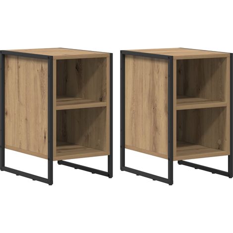 Maison Exclusive - Nachttisch 2 pcs Kunsthandwerk Eiche 39,5 x 30