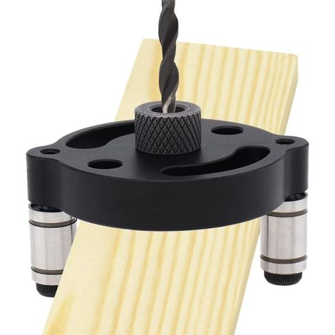 Lot de 8 gabarits de chevillage à centrage automatique - Guide de perçage portatif pour trous droits - Perforateur de trou de panneau de bois - Positionneur de perçage du centre de travail du (1/5)