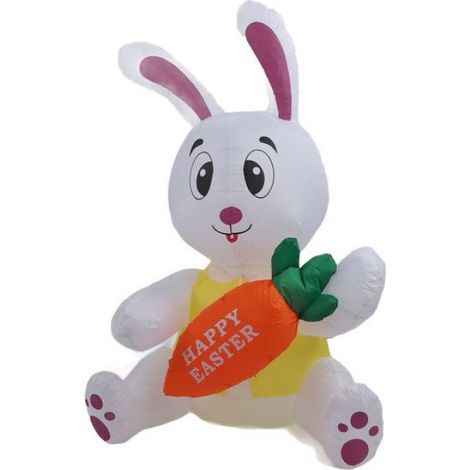 Lapin Gonflable - Décoration Pâques 1,5 m - LED Intégrées - Polyester 210T Imperméable - Pour Jardin Intérieur Extérieur - 1 Pièce (1/5)