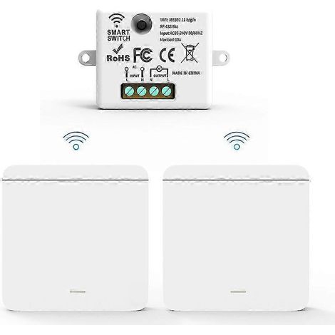 Interrupteur mural sans fil RF 433MHz - Récepteur 1 gang - Télécommande LED (1/5)