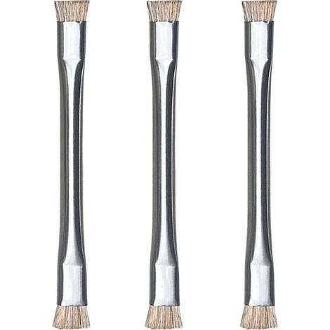 Lot de 3 brosses de nettoyage doubles à poils durs, brosses de nettoyage pour la réparation des pastilles de soudure des cartes mères de téléphones portables, brosse en fil d'acier à poils durs en soi (1/4)