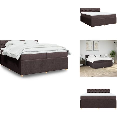 Sommier à lattes de lit avec matelas Marron foncé 200x200 cm - Sommier À Lattes De Lit - Sommiers À Lattes De Lit - Lit - Meuble De Chambre À Coucher (1/5)