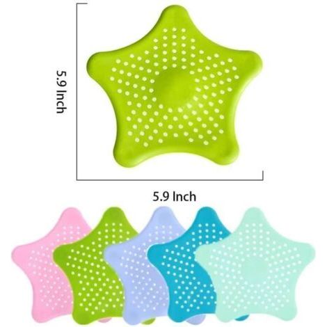 5 Stück sternförmige Silikonfilter für Badewanne und Küchenspüle sowie für Dusche und Waschbecken. (1/5)