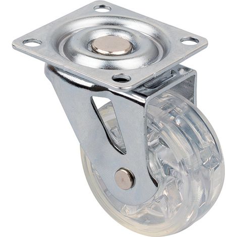 TOP Möbelrolle, 50 mm Durchmesser, transparent, ohne Bremse SANS MARQUE