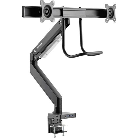 SpeaKa Professional SP-MM-820 Support de table pour écran 2 Écran(s) 43,2 cm (17) - 81,3 cm (32) noir mat mobile, inc