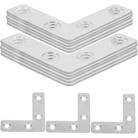 Staffe angolari, 10 pezzi, misura S (4x4 cm), connettori angolari per armadi/staffe per mensole/staffe a L, staffe di montaggio, staffe di collegamento, staffe di supporto, multifunzionali (1/5)