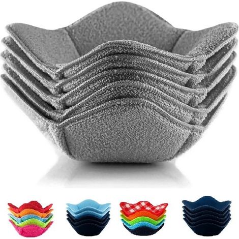 Couvercles pour bols compatibles micro-ondes, lot de 5 dessous de plat pour bols grille anti-brûlure pour bols support pour bols en torchon (1/4)