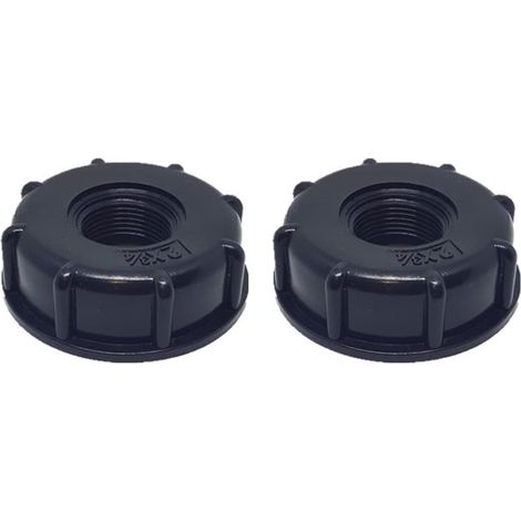 Lot de 2 adaptateurs pour réservoir IBC 3/4 pouce, adaptateurs pour réservoir d'eau, filetage grossier 60 mm, sortie 3/4 pouce (1/5)