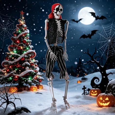 Décoration Halloween Squelette Humain Suspendu Horreur165CM (1/5)