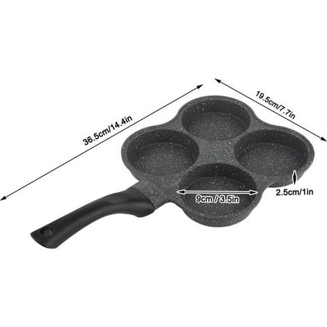 Poêle - KEL - Antiadhésive - 4 Trous - Compatible Induction - 36.5x19.5cm (1/4)