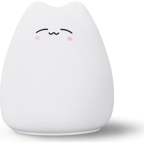 Veilleuse chat de dessin animé, lampe LED colorée en silicone, décoration pour chambre d'enfant