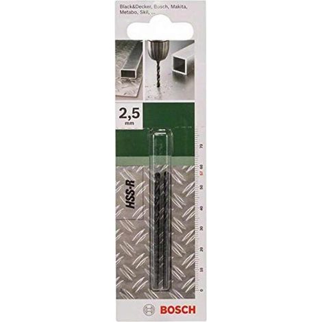 Bosch Accessories 2609255003 HSS Metall-Spiralbohrer 2.5 mm Gesamtlänge 57 mm rollgewalzt DIN 338 (1/4)