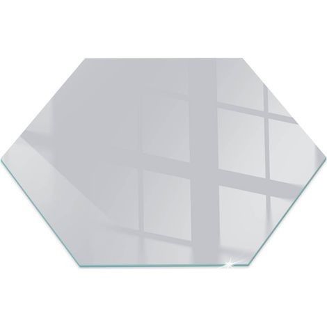 Plaque en verre trempé de sol décorative de sol avec impression sous cheminée Couleur Gris h40 cm (1/5)