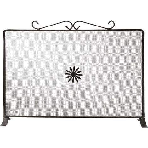 Parascintille In Ferro Battuto Mod.Skermo Decoro Floreale 50xh50cm -676/a