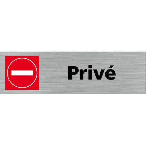 Pictogramme PRIVE (Q0157).- Plaque aluminium brossé -