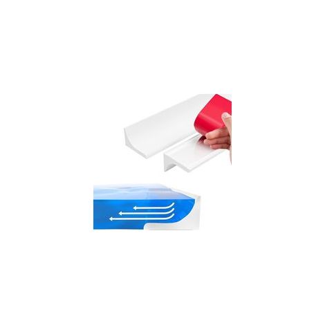 Butée d'eau de douche en Silicone 2 m, autocollante, en Silicone, pour porte de douche sans cadre, pour separation humide et sèche, blanche